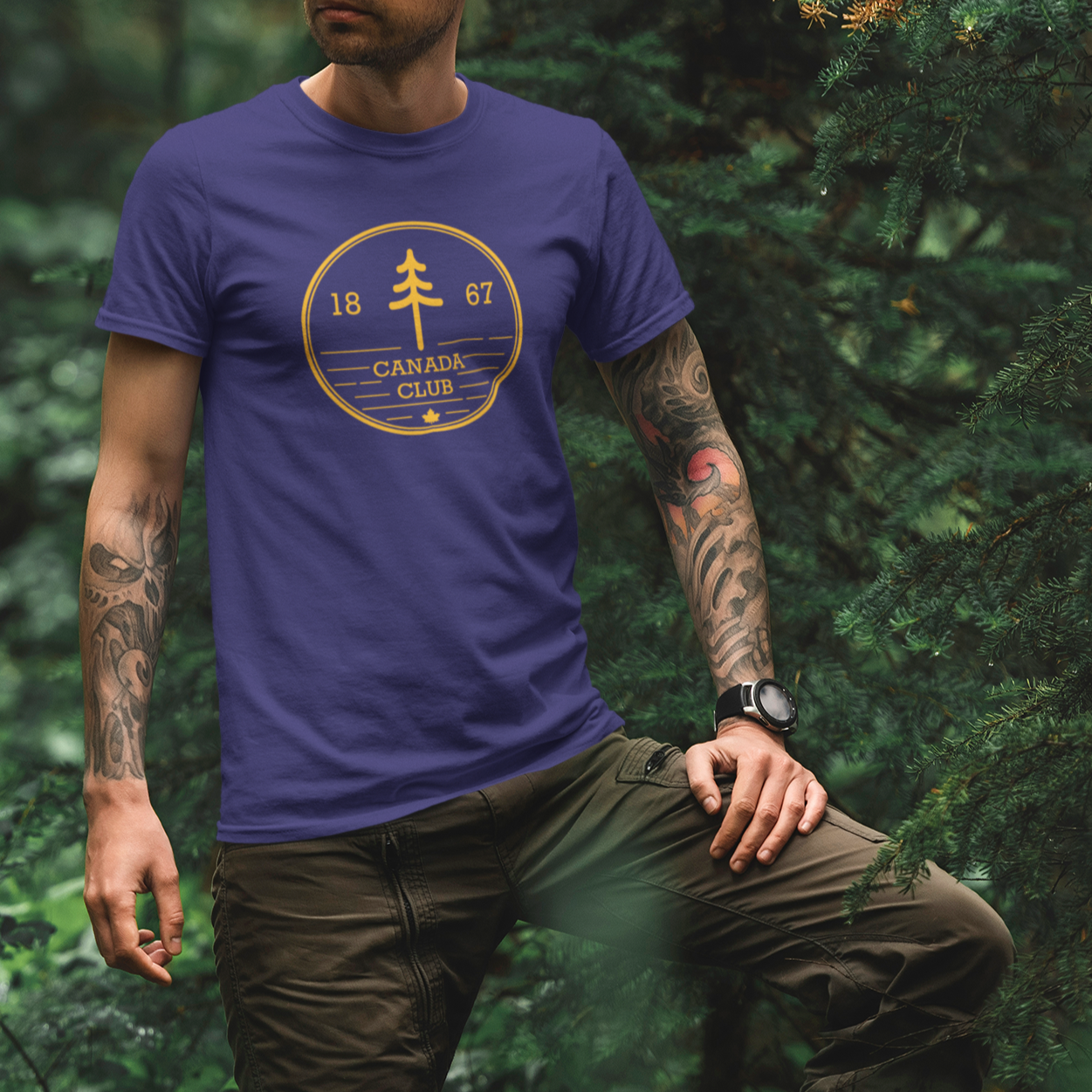 Canada Club-KM54-T-shirt homme/unisexe