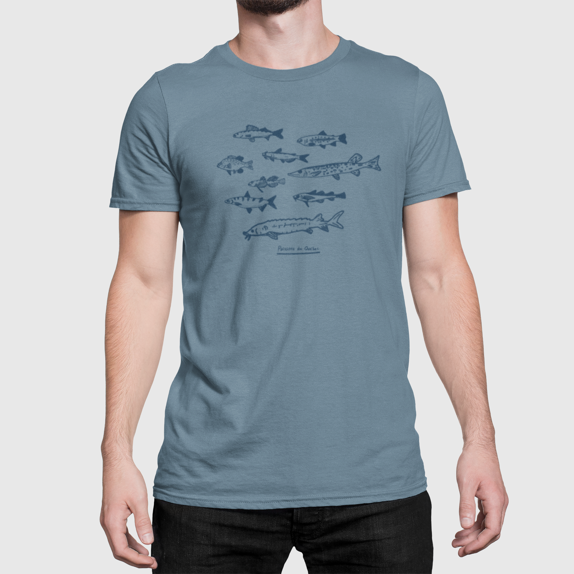 Poissons du QC-KM54-T-shirt homme/unisexe 🍁