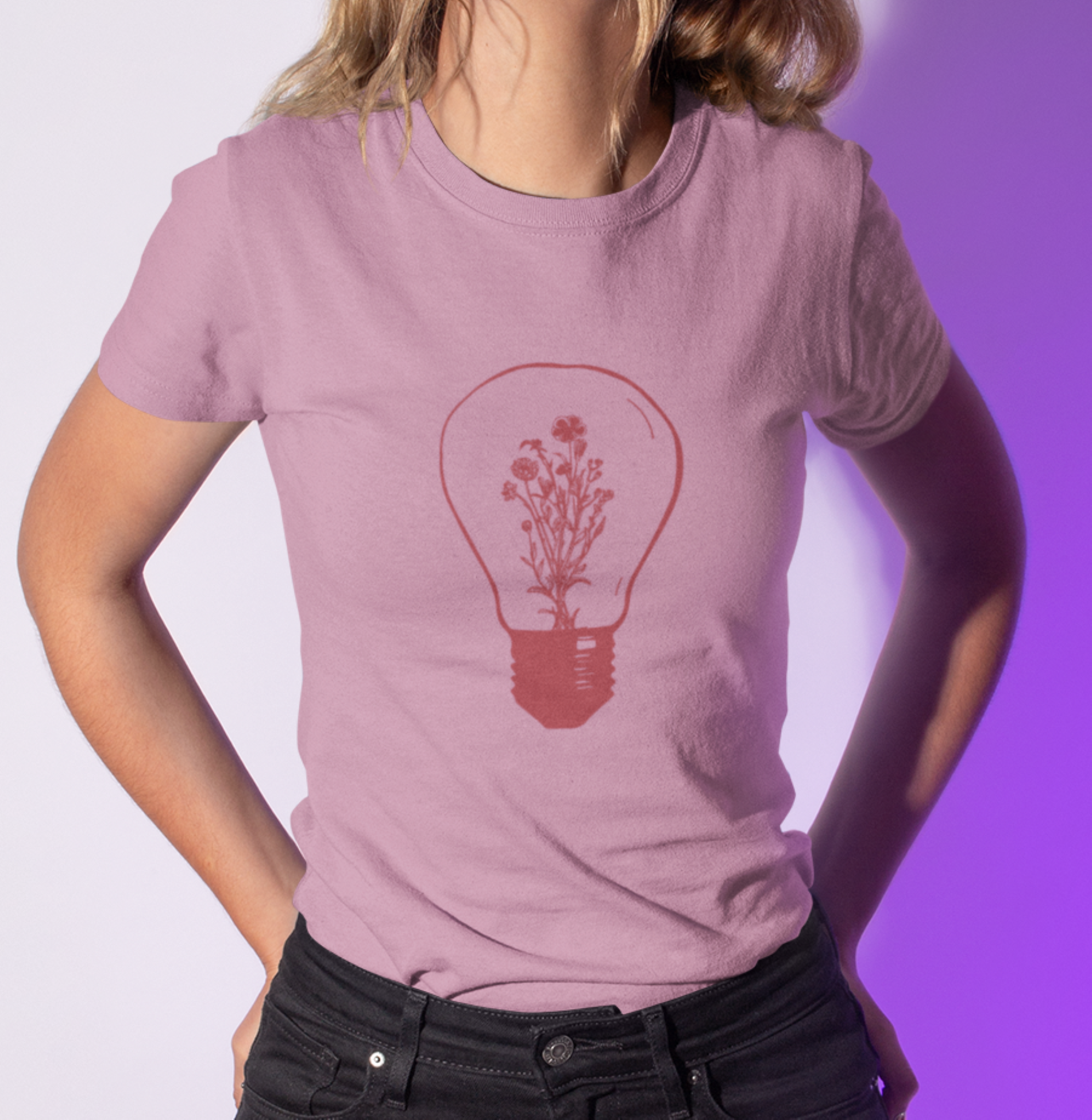Ampoule Florale-KM54-T-shirt-Femme💙