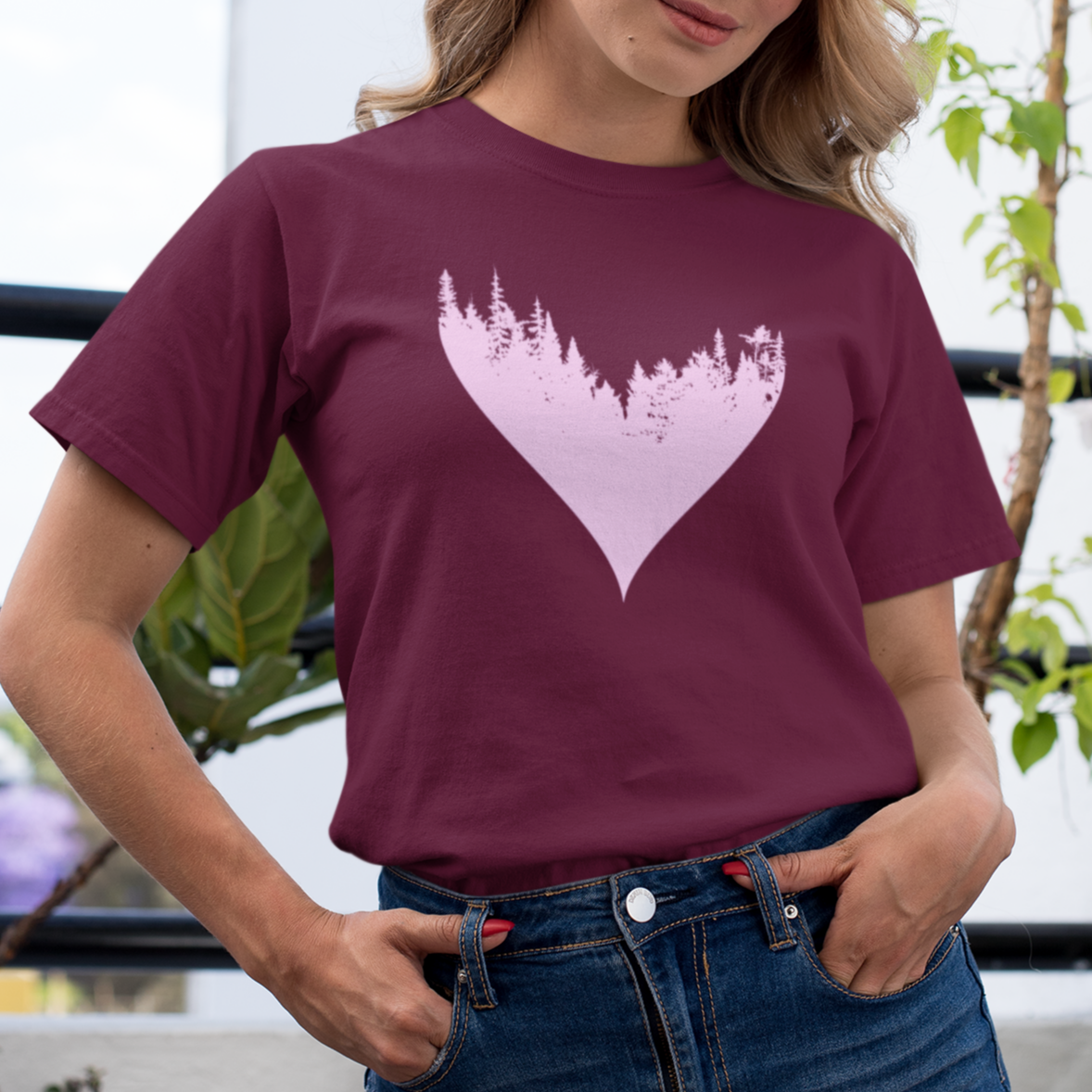 Cœur de la forêt-KM54-T-shirt-Femme-unisexe