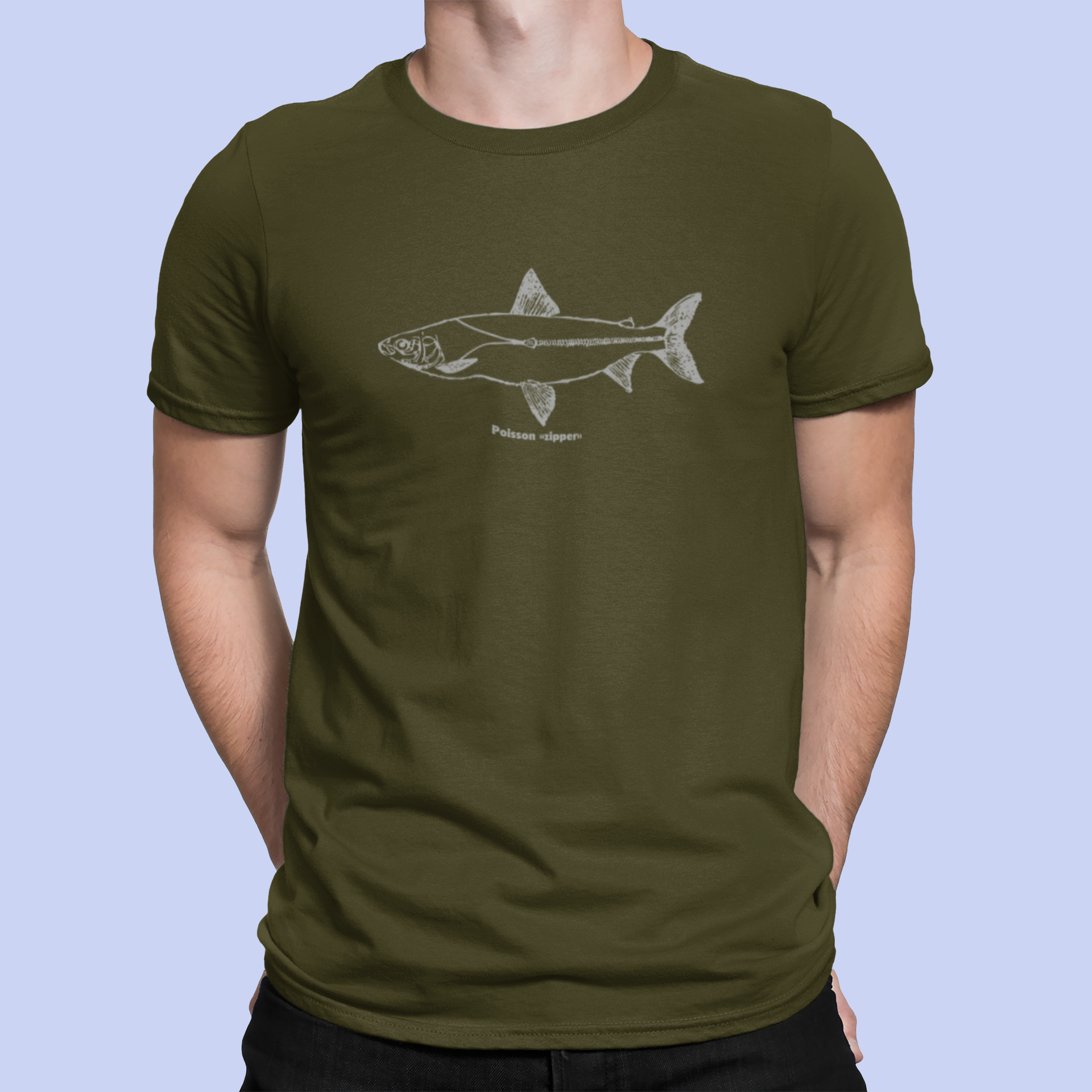 Fish zipper - Men's/Unisex T-shirt